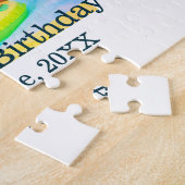 Een eerste verjaardag foto moderne naam datum toev legpuzzel (Zijkant)