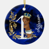 Eén eerste verjaardag gepersonaliseerd Afrikaans-A Keramisch Ornament (Voorkant)