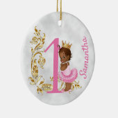 Eén eerste verjaardag gepersonaliseerd Afrikaans-A Keramisch Ornament (Rechts)