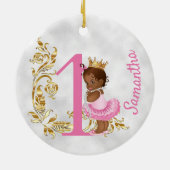 Eén eerste verjaardag gepersonaliseerd Afrikaans-A Keramisch Ornament (Achterkant)