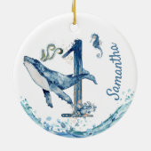 Eén eerste verjaardag - Op maat gemaakte groothand Keramisch Ornament (Achterkant)