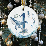 Eén eerste verjaardag - Op maat gemaakte groothand Keramisch Ornament<br><div class="desc">Dit ontwerp werd gecreeerd door digitale kunst. Het kan op het verstrekte gebied worden gepersonaliseerd of door de foto te veranderen of uw eigen woorden toe te voegen worden aangepast. Neem contact met me op colorflowcreations@gmail.com als je dit ontwerp op een ander product wilt gebruiken. Koop mijn oorspronkelijke abstracte acrylschilderij...</div>