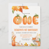 Een eerste verjaardag pompoen kaart (Voorkant)