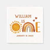 Een eerste verjaardag Waterverf Boho Rainbow en Su Servet (Voorkant)