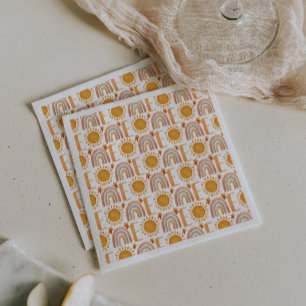 Een eerste verjaardag Waterverf Boho Rainbow en Su Servet