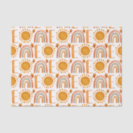 Een eerste verjaardag Waterverf Boho Rainbow en Su Tissuepapier