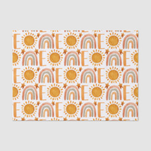 Een eerste verjaardag Waterverf Boho Rainbow en Su Tissuepapier