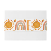 Een eerste verjaardag Waterverf Boho Rainbow en Su Uitnodigingen Wikkel (Achterkant Voorbeeld)