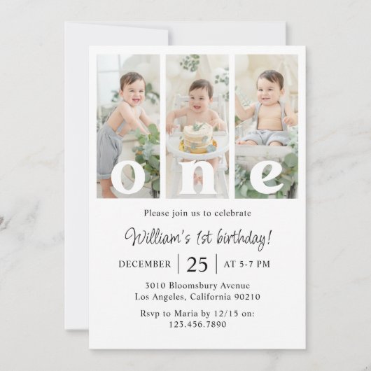 Een eerste verjaardagsfeestje foto kaart (Voorkant)