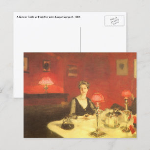 Een eettafel 's nachts door John Singer Sargent Briefkaart