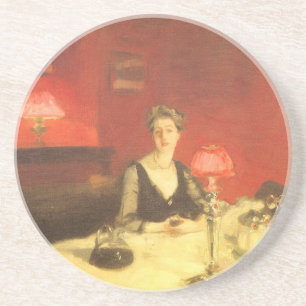 Een eettafel 's nachts door John Singer Sargent Zandsteen Onderzetter