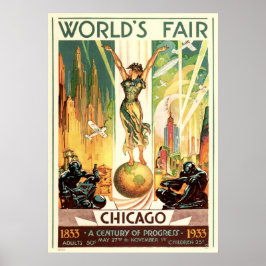 Een eeuw van vooruitgang - 1933 in Chicago World's Poster
