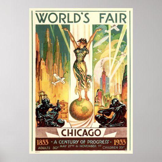 Een eeuw van vooruitgang - 1933 in Chicago World's Poster (Voorkant)