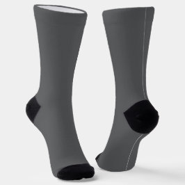 Een effen donkergrijze gestructureerde stof met su sokken