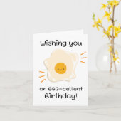 Een Egg-Cellent Puns Verjaardag Kaart (Gele Bloem)