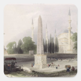 Een Egyptische obelisk in de Atmeidan of Hippodrom Vierkante Sticker