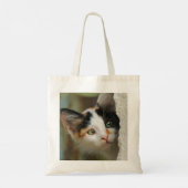 Een eigenaardig katje met printogen tote bag (Achterkant)