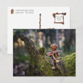 Een eikel elf gitarist in het bos. briefkaart (Voorkant / Achterkant)