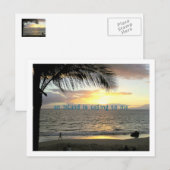 "Een eiland roept me" Lone Walker op het strand Briefkaart (Voorkant / Achterkant)