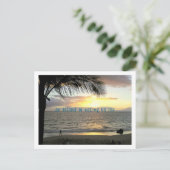 "Een eiland roept me" Lone Walker op het strand Briefkaart (Staand voorkant)