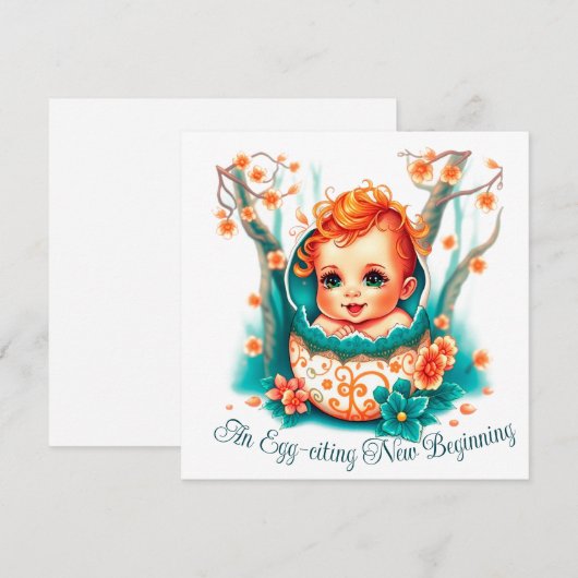 Een eit-sterlijk nieuw begin feestdagenkaart (Voorkant / Achterkant)