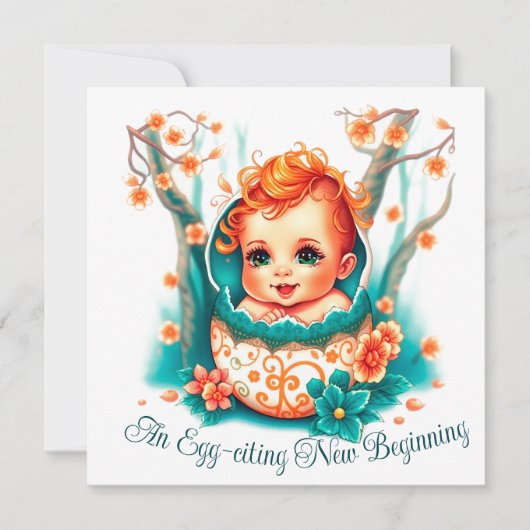 Een eit-sterlijk nieuw begin feestdagenkaart (Voorkant)