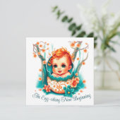 Een eit-stra nieuwe start feestdagenkaart (Staand voorkant)