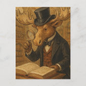 Een eland in een bibliotheek briefkaart (Voorkant)