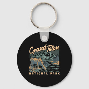 Een Eland In Grand Teton National Park Vintage Wan Sleutelhanger
