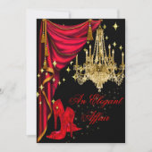 Een Elegant Affair Red Gold Chandelier Birthday Kaart (Voorkant)