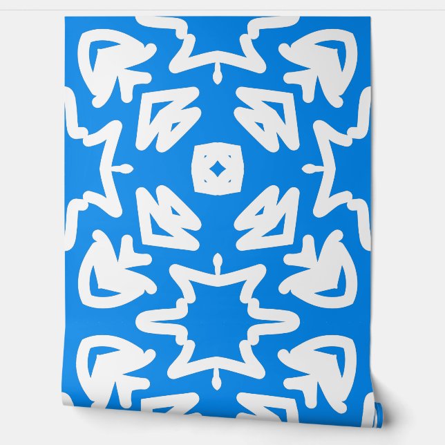 Een elegant blauw "Ratti_Creative_Arts" behang (Afrollen)