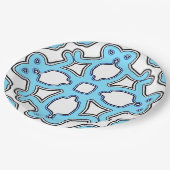 Een elegant blauw-wit klassiek ontwerp papieren bordje (Gekanteld)