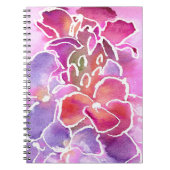 Een Elegant Floral Pink en Mauve Spiral Notitieboe Notitieboek (Voorkant)