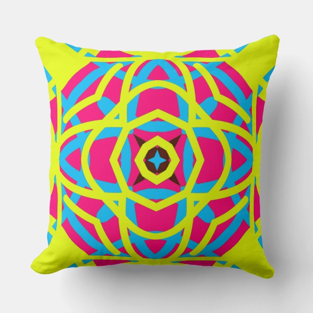 Een elegant geometrisch patroon van de stoffendruk kussen (Voorkant)