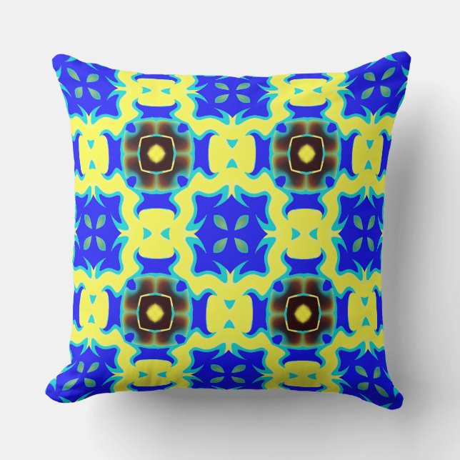 Een elegant geometrisch veelkleurig stoffenontwerp kussen (Voorkant)