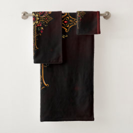 Een elegant kruis bad handdoek