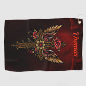 Een elegant kruis golfhanddoek (Horizontaal)