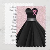 Een elegant roze lint / andere gelegenheid kaart (Voorkant / Achterkant)