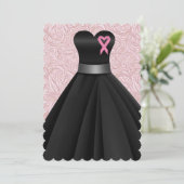 Een elegant roze lint / andere gelegenheid kaart (Staand voorkant)