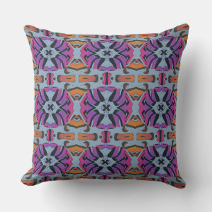 Een elegant veelkleurig stoffen patroon ontwerp kussen