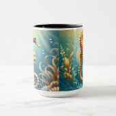 Een elegant zeepaardje dat onder water zwemt mok (Midden)