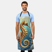 Een elegant zeepaardje dat onder water zwemt schort (Gedragen)