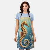 Een elegant zeepaardje dat onder water zwemt schort (Gedragen)