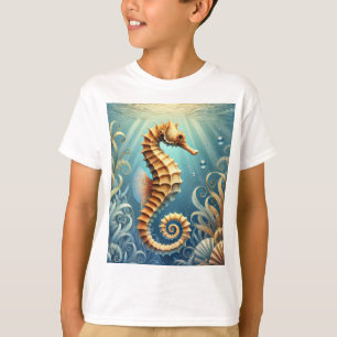 Een elegant zeepaardje dat onder water zwemt t-shirt