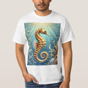 Een elegant zeepaardje dat onder water zwemt t-shirt