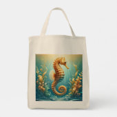 Een elegant zeepaardje dat onder water zwemt tote bag (Achterkant)