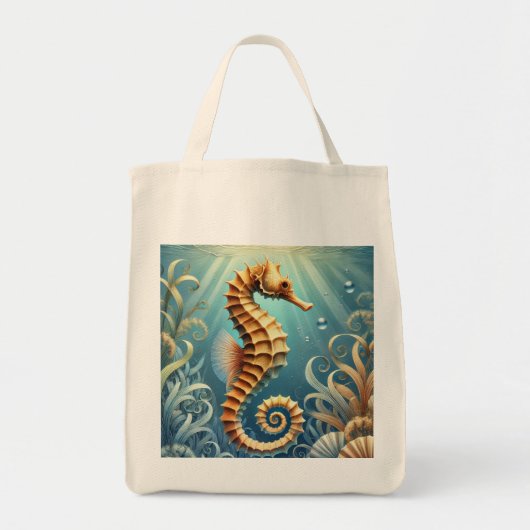 Een elegant zeepaardje dat onder water zwemt tote bag (Voorkant)