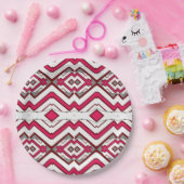 Een elegant zigzagpatroon in meerdere kleuren papieren bordje (Feest)