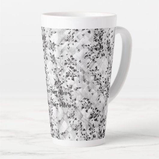 Een elegant zwart-wit ontwerp gevuld met stijl latte mok (Rechterhoek)