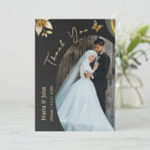 Een elegante aangepaste trouwfoto bedankkaart (Staand voorkant)